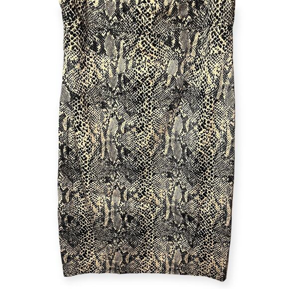 Michael Kors Snakeskin Print Sheath Dress Beige Black Bodycon Cocktail Size 6 - Picture 5 of 14